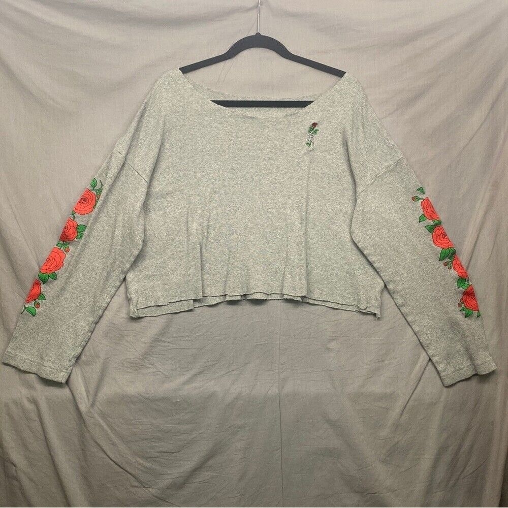 Empyre‎ Reelah Embroidery Rose Design Long Sleeve Shirt Women Size  3XL